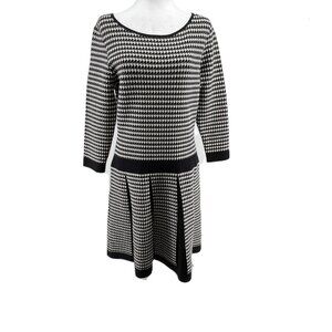 Lauren Ralph Lauren Houndstooth Dress  Size L  Classic Elegance in Cotton Blend